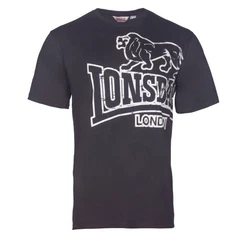 Lonsdale Herren T-Shirt Langsett Braun/Dunkelblau