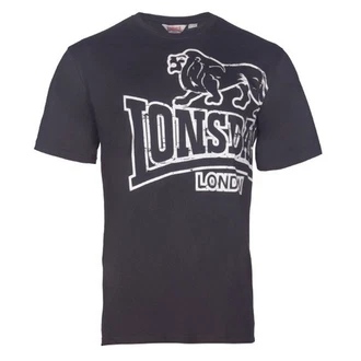 Lonsdale Herren T-Shirt Langsett Braun/Dunkelblau