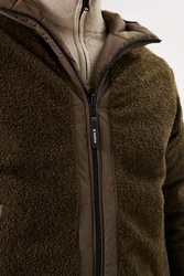 Garcia Anorak Wende-Teddyjacke Steppjacke Dunkelgrün/Khaki/Braun