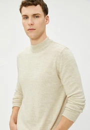Stehkragenpullover Standkragen Langrmelig Sweater