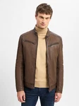 Finshley & Harding Lederjacke Braun/Dunkelbraun/Khaki/Grau