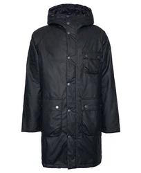 Barbour Winterjacke Parka WINTER WAXED Schwarz/Dunkelblau/Dunkelgrün