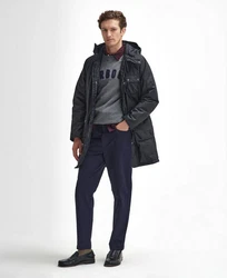 Barbour Winterjacke Parka WINTER WAXED Schwarz/Dunkelblau/Dunkelgrün