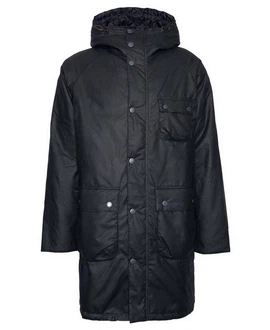 Barbour Winterjacke Parka WINTER WAXED Schwarz/Dunkelblau/Dunkelgrün