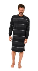 Normann Herren Pyjama Nachthemd Dunkelblau/Schwarz/Rot