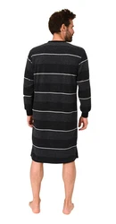Normann Herren Pyjama Nachthemd Dunkelblau/Schwarz/Rot