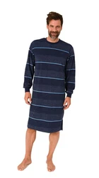 Normann Herren Pyjama Nachthemd Dunkelblau/Blau/Hellblau