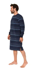 Normann Herren Pyjama Nachthemd Dunkelblau/Blau/Hellblau
