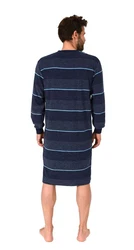 Normann Herren Pyjama Nachthemd Dunkelblau/Blau/Hellblau