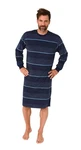 Normann Herren Pyjama Nachthemd Dunkelblau/Blau/Hellblau