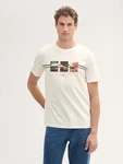 TOM TAILOR Denim T-Shirt mit Fotoprint Beige/Weiß/Khaki/Schwarz