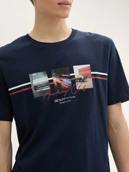 TOM TAILOR Denim T-Shirt mit Fotoprint Dunkelblau