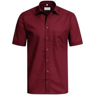 GREIFF Kurzarmhemd BASIC Corporate Hemd Herren Bordeaux