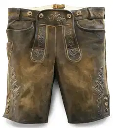 Trachtenlederhose Kurze Lederhose Rafael - Antik Nuss