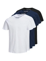 Jack & Jones T-Shirt Essentials JJEORGANIC BASIC TEE SS O-NE (5er-Pack) Dunkelblau/Weiß/Blau/Hellblau