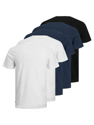 Jack & Jones T-Shirt Essentials JJEORGANIC BASIC TEE SS O-NE (5er-Pack) Dunkelblau/Weiß/Blau/Hellblau