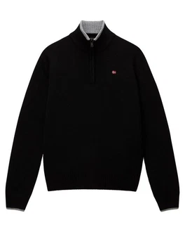 Napapijri Dain Half Zip 5 Strickpullover Schwarz Napapijri Dain Half Zip 5 Strickpullover Schwarz