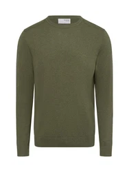SELECTED HOMME Rundhalspullover SLHBERG CREW NECK Dunkelgrün