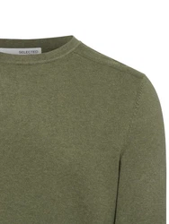 SELECTED HOMME Rundhalspullover SLHBERG CREW NECK Dunkelgrün