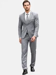 Allthemen Anzug 2 Teilig Slim Fit Herrenanzug Modern Business Grau/Hellgrau