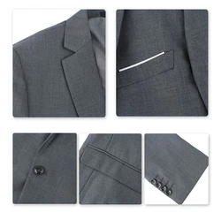Allthemen Anzug 2 Teilig Slim Fit Herrenanzug Modern Business Dunkelgrau/Dunkelblau/Grau