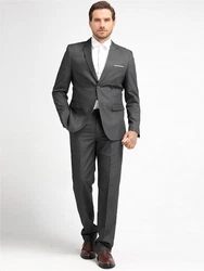 Allthemen Anzug 2 Teilig Slim Fit Herrenanzug Modern Business Dunkelgrau/Dunkelblau/Grau