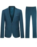 Allthemen Anzug 2 Teilig Slim Fit Herrenanzug Modern Business Türkis/Blau/Hellblau