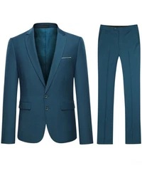 Allthemen Anzug 2 Teilig Slim Fit Herrenanzug Modern Business Türkis/Blau/Hellblau