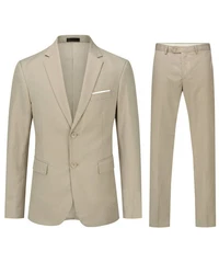 Allthemen Anzug 2 Teilig Slim Fit Herrenanzug Modern Business Khaki/Beige