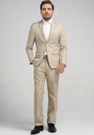 Allthemen Anzug 2 Teilig Slim Fit Herrenanzug Modern Business Khaki/Beige