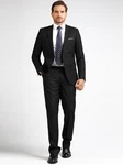 Allthemen Anzug 2 Teilig Slim Fit Herrenanzug Modern Business Schwarz/Dunkelgrau