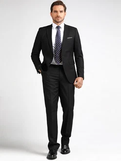 Allthemen Anzug 2 Teilig Slim Fit Herrenanzug Modern Business Schwarz/Dunkelgrau