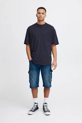 BLEND Shorts Cargojeans Blau/Hellblau