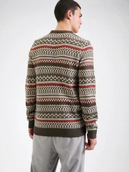 Blend Pullover mokka/dunkelorange/weiß