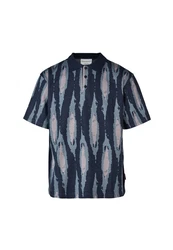 Cleptomanicx Kurzarmhemd Shirt Scratch blau (dunkelblau)/mehrfarbig