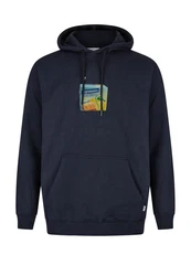 Cleptomanicx Kapuzensweatshirt Boxy Hooded Durst blau/dunkelblau
