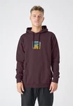 Cleptomanicx Kapuzensweatshirt Boxy Hooded Durst Dunkelrot/Bordeaux