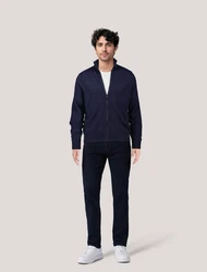 BOSS Strickjacke AVAC_FZ Regular Fit Dunkelblau/Blau