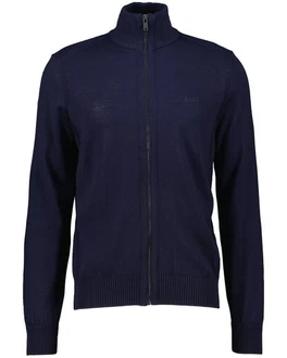 BOSS Strickjacke AVAC_FZ Regular Fit Dunkelblau/Blau