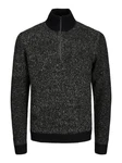 JACK & JONES Pullover 'JCOSpace' schwarz/schwarzmeliert