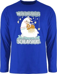 Shirtracer Rundhalsshirt Mein offizielles Schlafshirt - Lama und Faultier grau