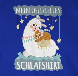 Shirtracer Rundhalsshirt Mein offizielles Schlafshirt - Lama und Faultier grau