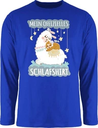 Shirtracer Rundhalsshirt Mein offizielles Schlafshirt - Lama und Faultier grau