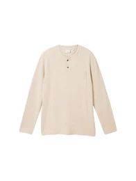 Kurzarmshirt Langarmshirt Henley - Regular Fit