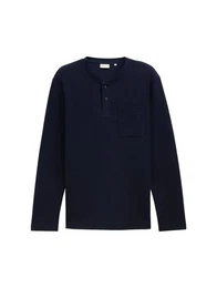 Kurzarmshirt Langarmshirt Henley - Regular Fit