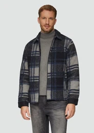 Allwetterjacke Karierte Hemdjacke aus Wollmix Blende