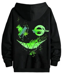 RMK Kapuzenpullover Hoodie Herren Pullover Basic Longsleeve Smile Smiley Grün/Neonfarben/Schwarz