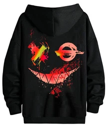 RMK Kapuzenpullover Hoodie Herren Pullover Basic Longsleeve Smile Smiley Rot/Schwarz/Grau