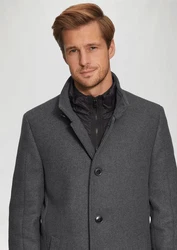 s.Oliver BLACK LABEL Langmantel Mantel mit fixiertem Stepp-Einsatz schwarz