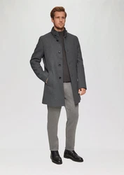 s.Oliver BLACK LABEL Langmantel Mantel mit fixiertem Stepp-Einsatz schwarz